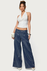 Mirella Sequin Low Rise Baggy Jeans
