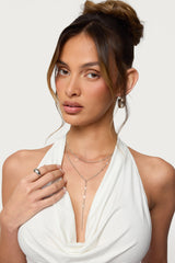 Cascading Disc Chain Layered Necklace