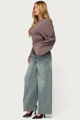 Saffie No Waistaband Low Rise Baggy Jeans