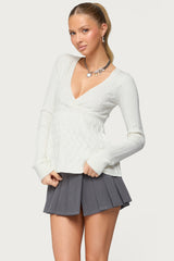 Saphey Babydoll Cable Knit Top