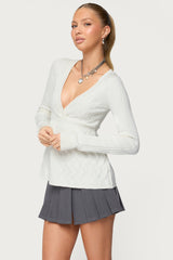 Saphey Babydoll Cable Knit Top