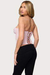 Naliah Raw Edge Strapless Corset