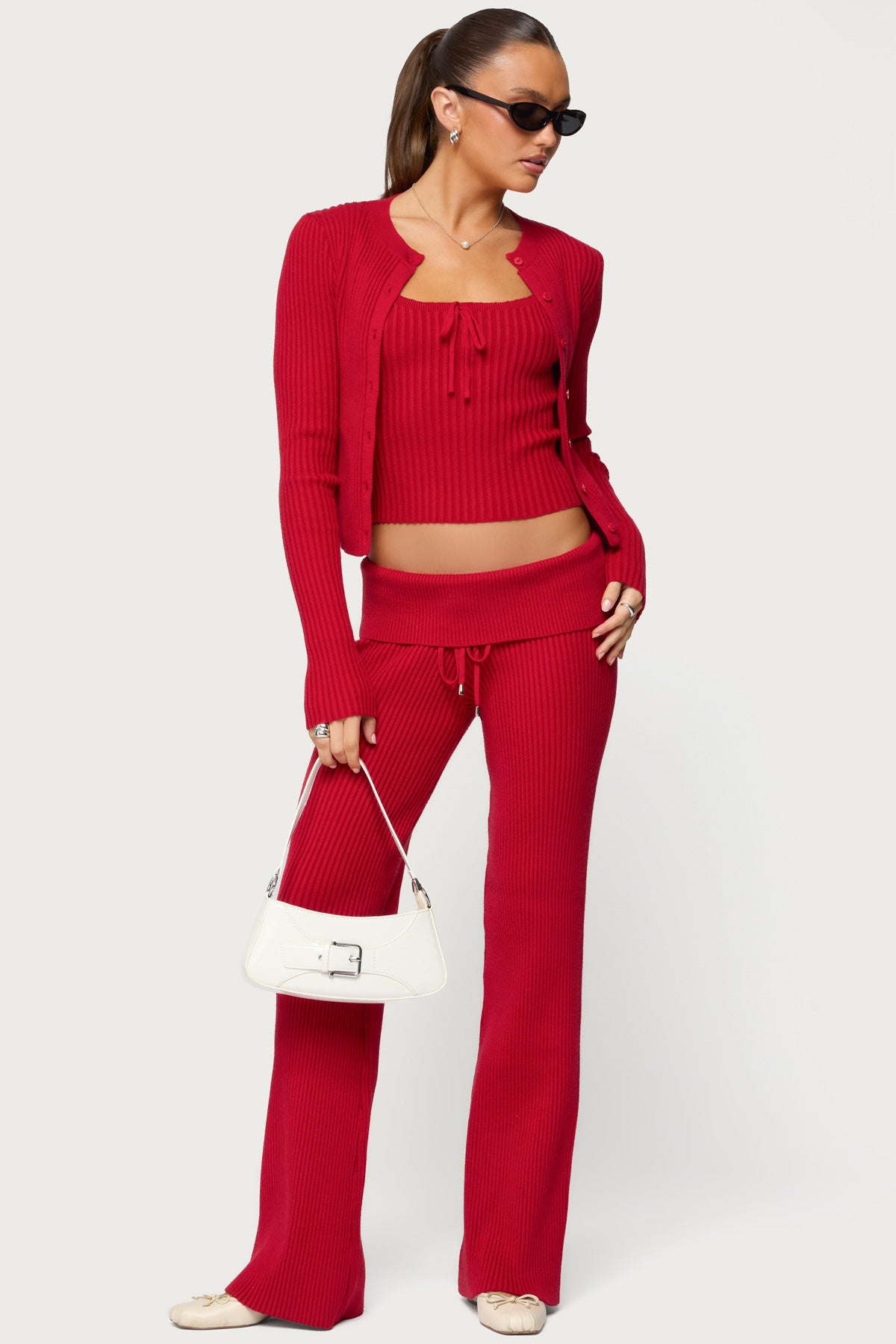 Adannah Foldover Ribbed Knit Pants