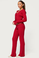 Adannah Ribbed Button Up Cardigan