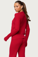 Adannah Ribbed Button Up Cardigan