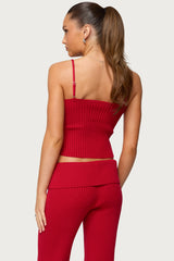 Adannah Tie Ribbed Tank Top