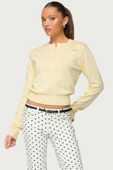 Yolana Henley Light Knit Sweater