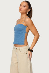 Conley Backless Denim Top