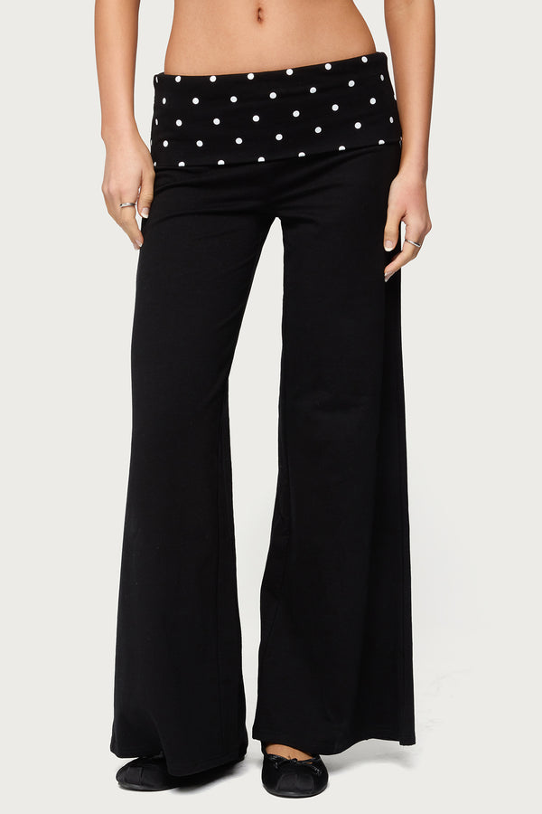 Petite Reeva Polka Dot Foldover Pants