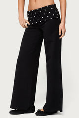 Petite Reeva Polka Dot Foldover Pants