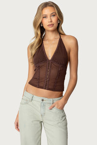 Lucie Lacey Mesh Halter Top