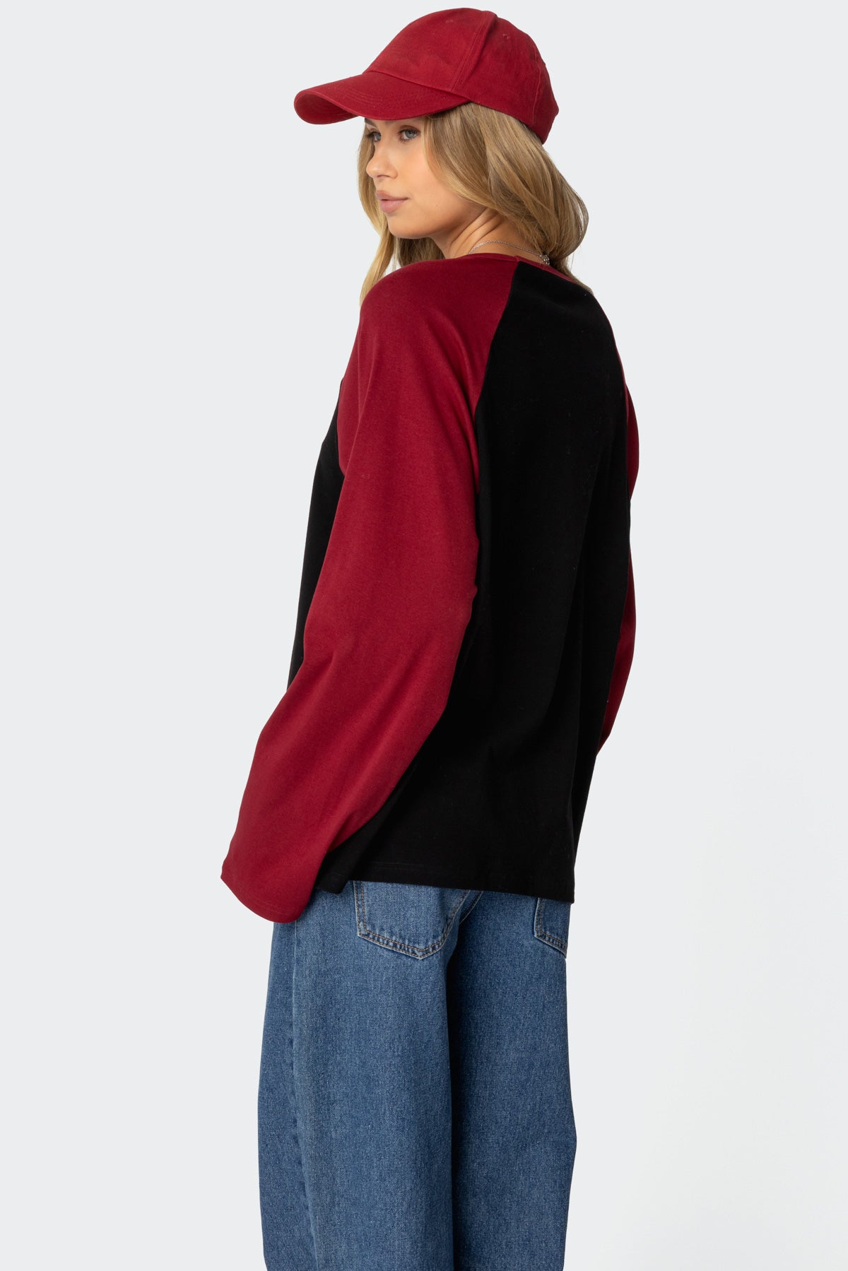 Oversized Raglan Long Sleeve T Shirt