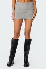 Gino Fold Over Knit Mini Skirt