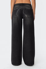 Vyxen Vintage Washed Low Rise Baggy Jeans