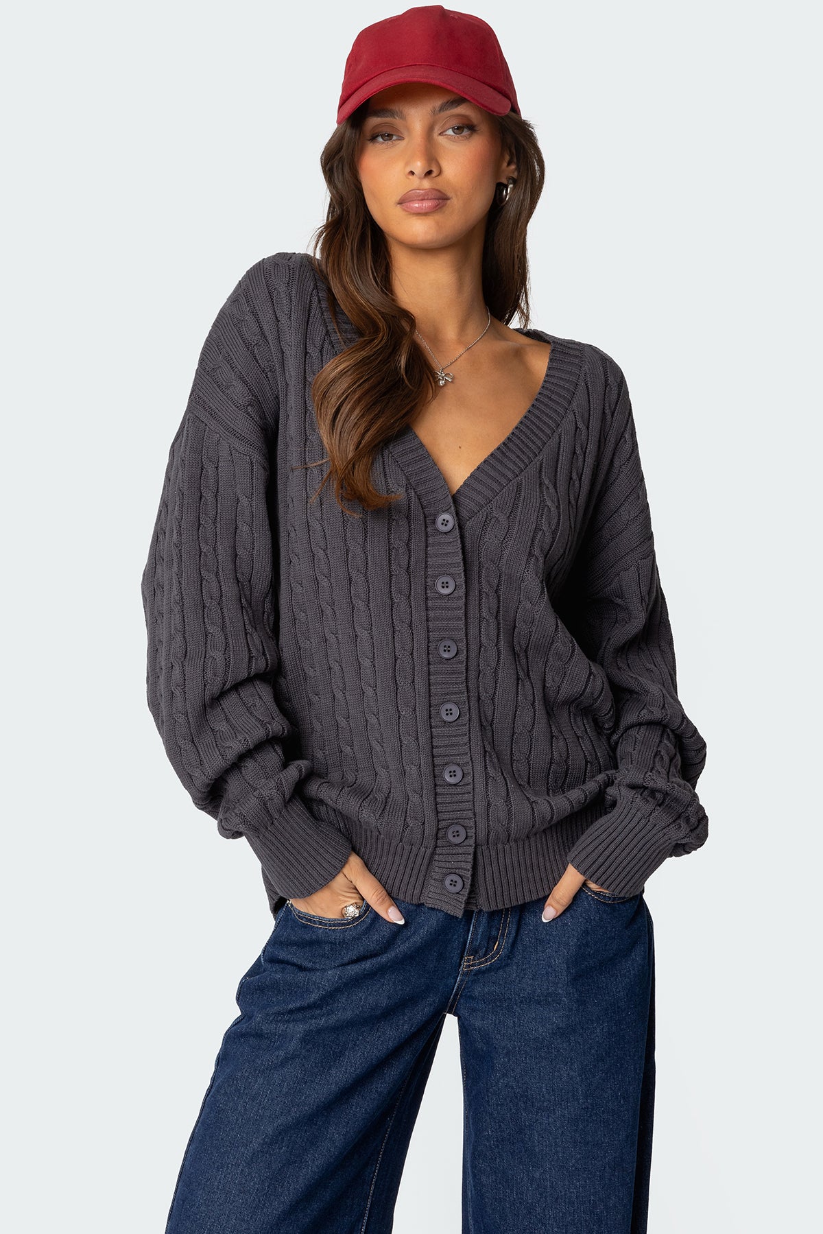 Francine Oversized V Neck Cardigan