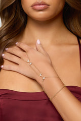 Rhinestone Layered Hand Chain