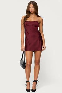 Nalah Satin Effect Mini Dress