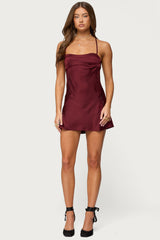 Nalah Satin Effect Mini Dress