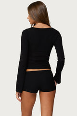 Kailee Cutout Long Sleeve Ribbed Top