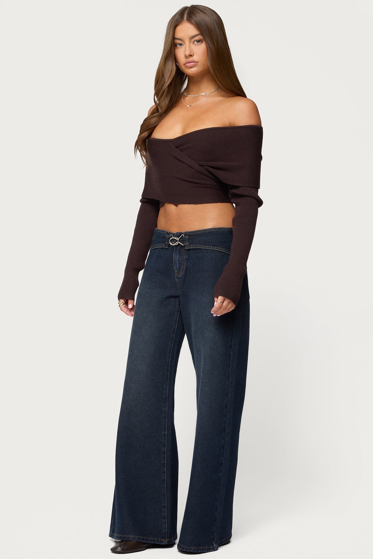 Briah Belted Low Rise Wide Leg Jeans