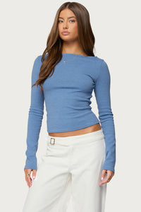 Loria Striped Boat Neck Top