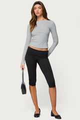 Loria Striped Boat Neck Top