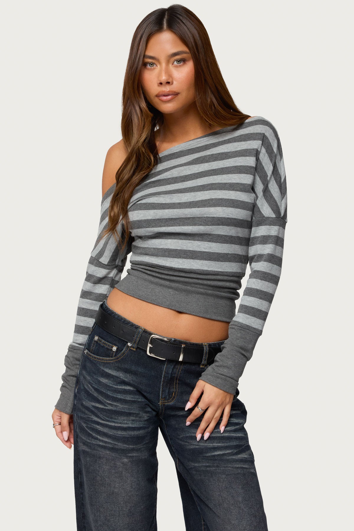 Marniee Striped Off Shoulder Top