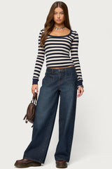 Heart Pockets Low Rise Baggy Jeans