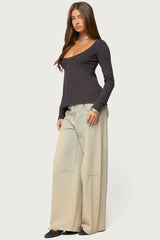 Jaylah Cable Knit Babydoll Top