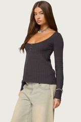 Jaylah Cable Knit Babydoll Top