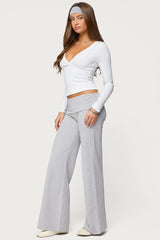 Wide Leg Foldover Pants