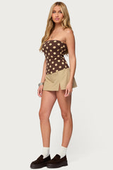 Polka Dot Built In Bra Tube Top