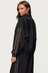 Kieran Stripey Nylon Track Jacket
