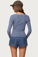 Moreen Ribbed Long Sleeve T Shirt