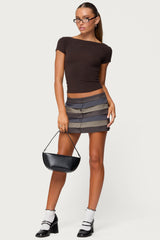 Kezi Mixed Pattern Tailored Mini Skirt