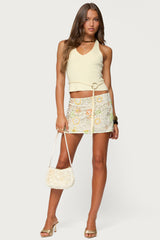 Floral Bead & Sequin Mini Skirt