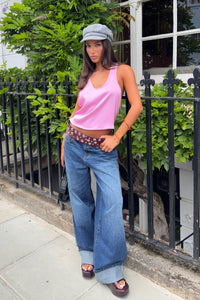 Gatz Cuffed Low Rise Wide Leg Jeans