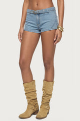 Ciel Low Rise Denim Micro Shorts