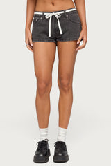 Olesia Tie Belt Denim Shorts