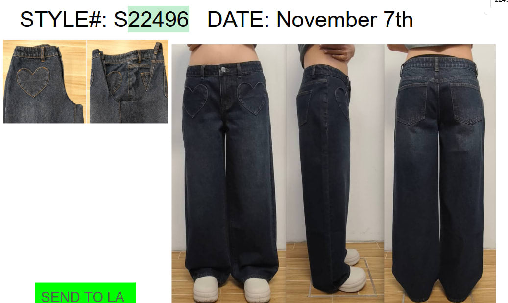 Heart Pockets Low Rise Baggy Jeans