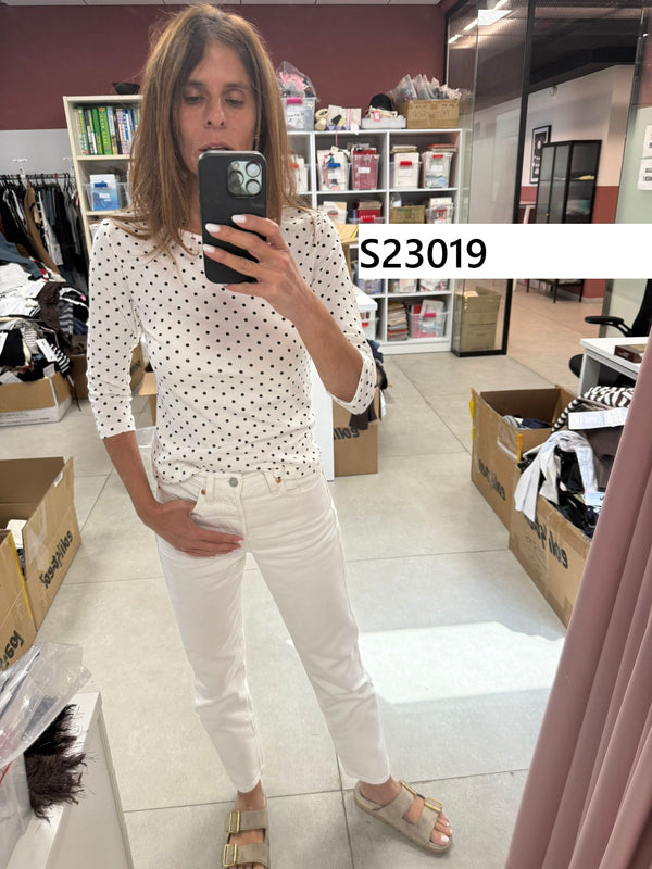 Lela Polka Dot Quarter Sleeve Top