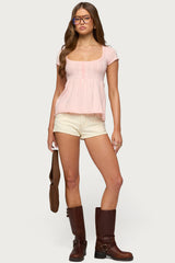 Ulyana Cable Knit Babydoll Top