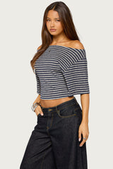 Jadan Striped Off Shoulder Top