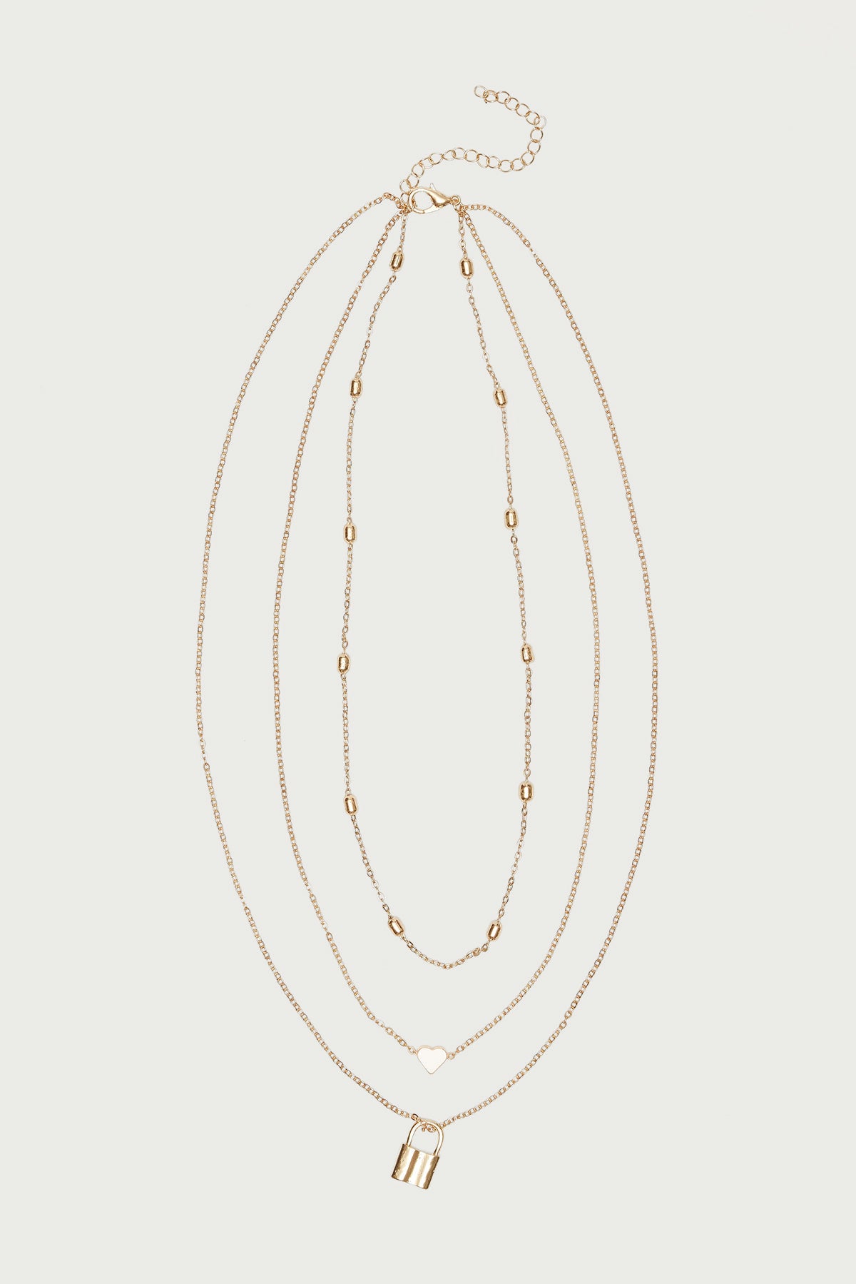 Secrets Layered Lock Necklace