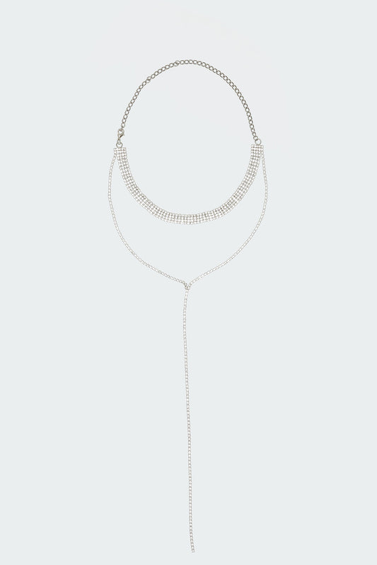 Layered Rhinestone Choker Necklace
