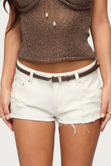 Abstract Buckle Faux Leather Belt