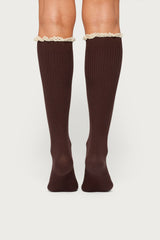 Lacey Ruffle Knee High Socks