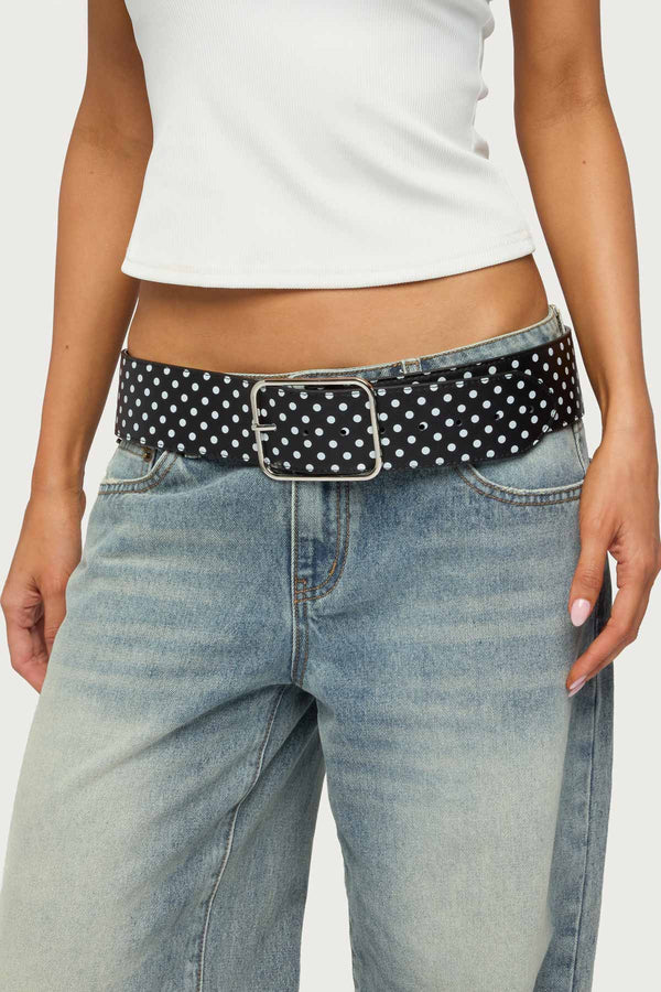 Chunky Polka Dot Faux Leather Belt