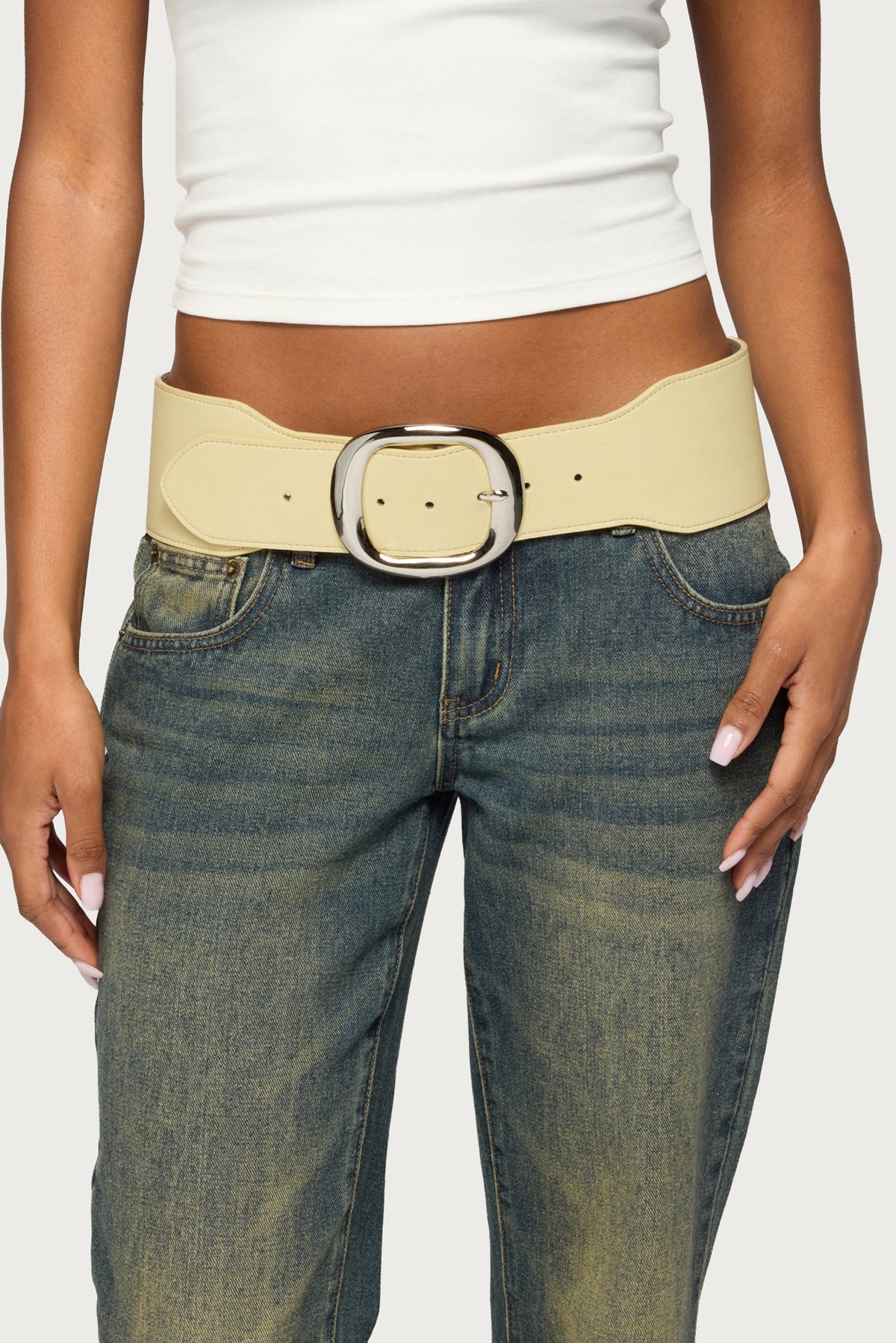 Chunky Faux Leather Belt