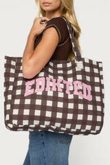 Edikted Gingham Tote Bag